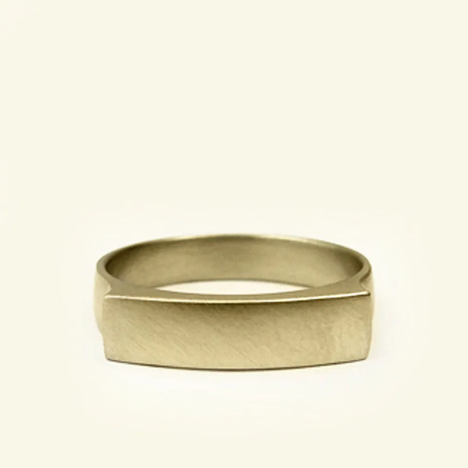 Large Bridge White 14k Gold Wedding Band by Carla Caruso