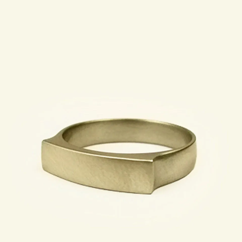 Large Bridge White 14k Gold Wedding Band by Carla Caruso