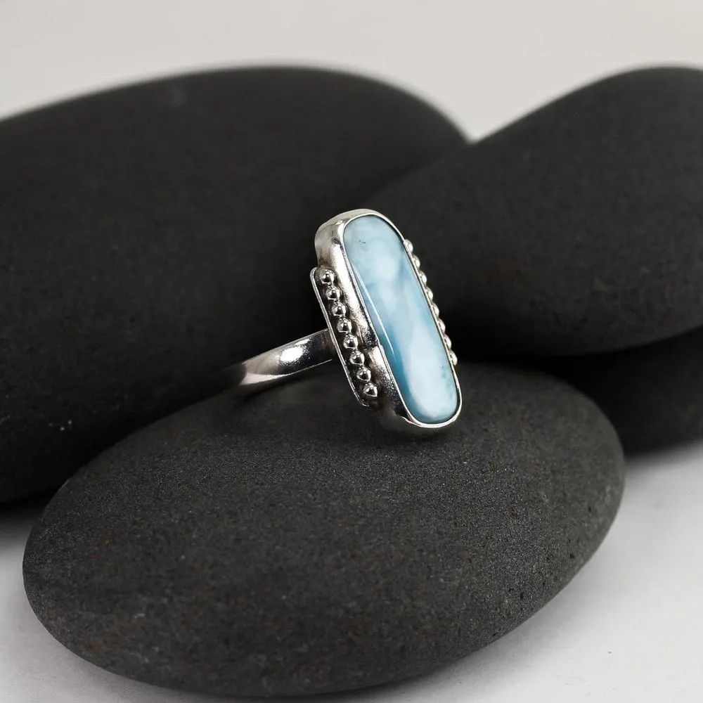 Larimar Vertical Ring in Silver