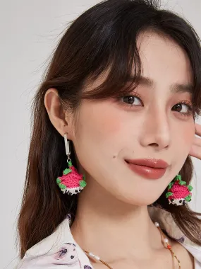 LB Hand Crochet Cute Dragon Fruit Earrings LOJL107