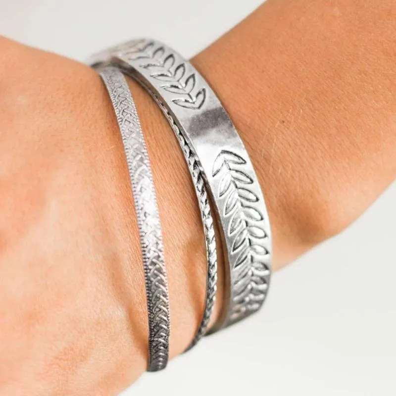 LEAF No Trace Silver Bangle Bracelets