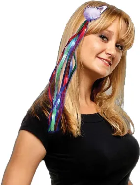 LED Rainbow Diva Hair Clip with Ribbons