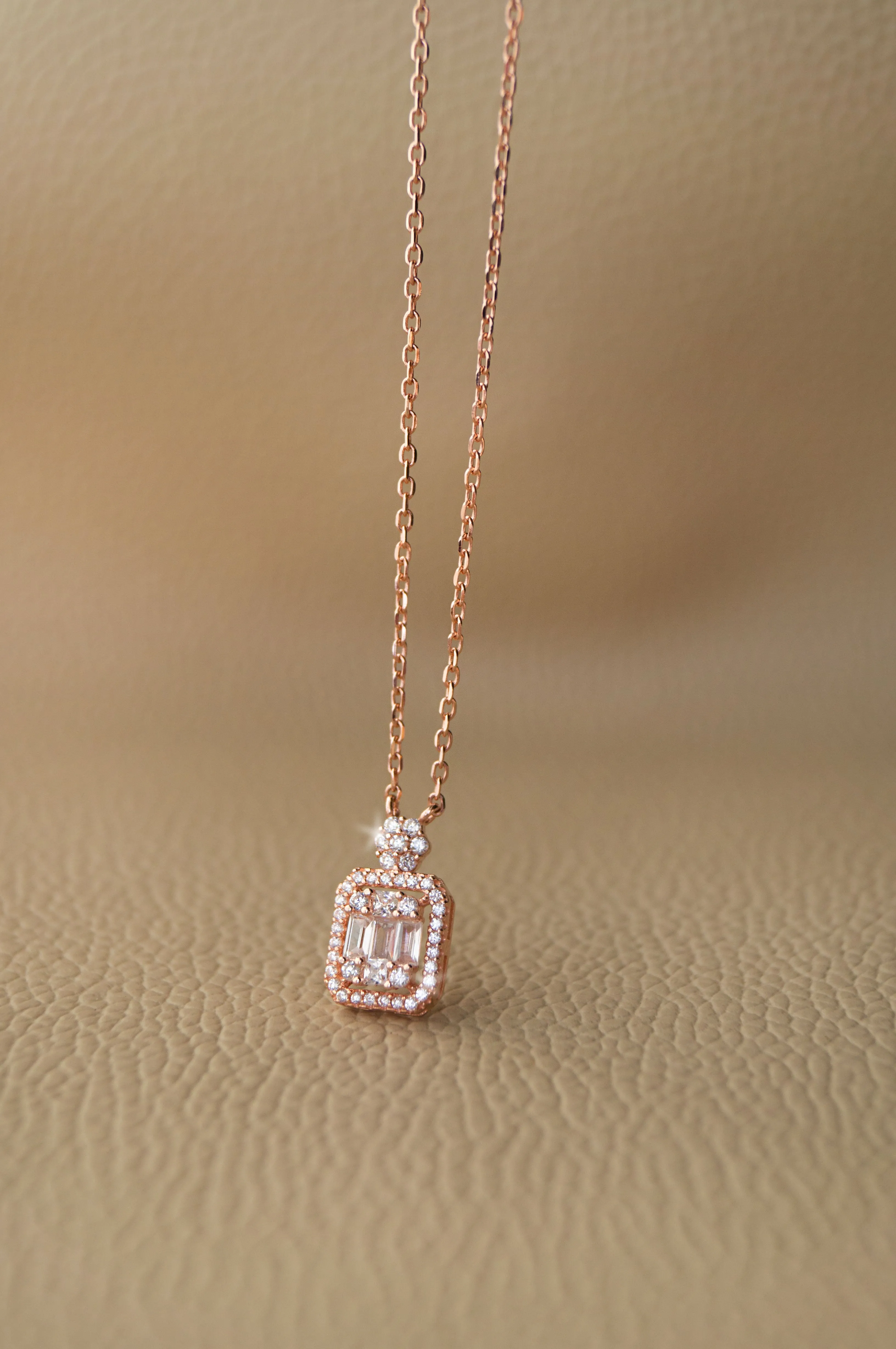 Let's Shine Rose Gold Plated Sterling Silver Pendant Chain Necklace