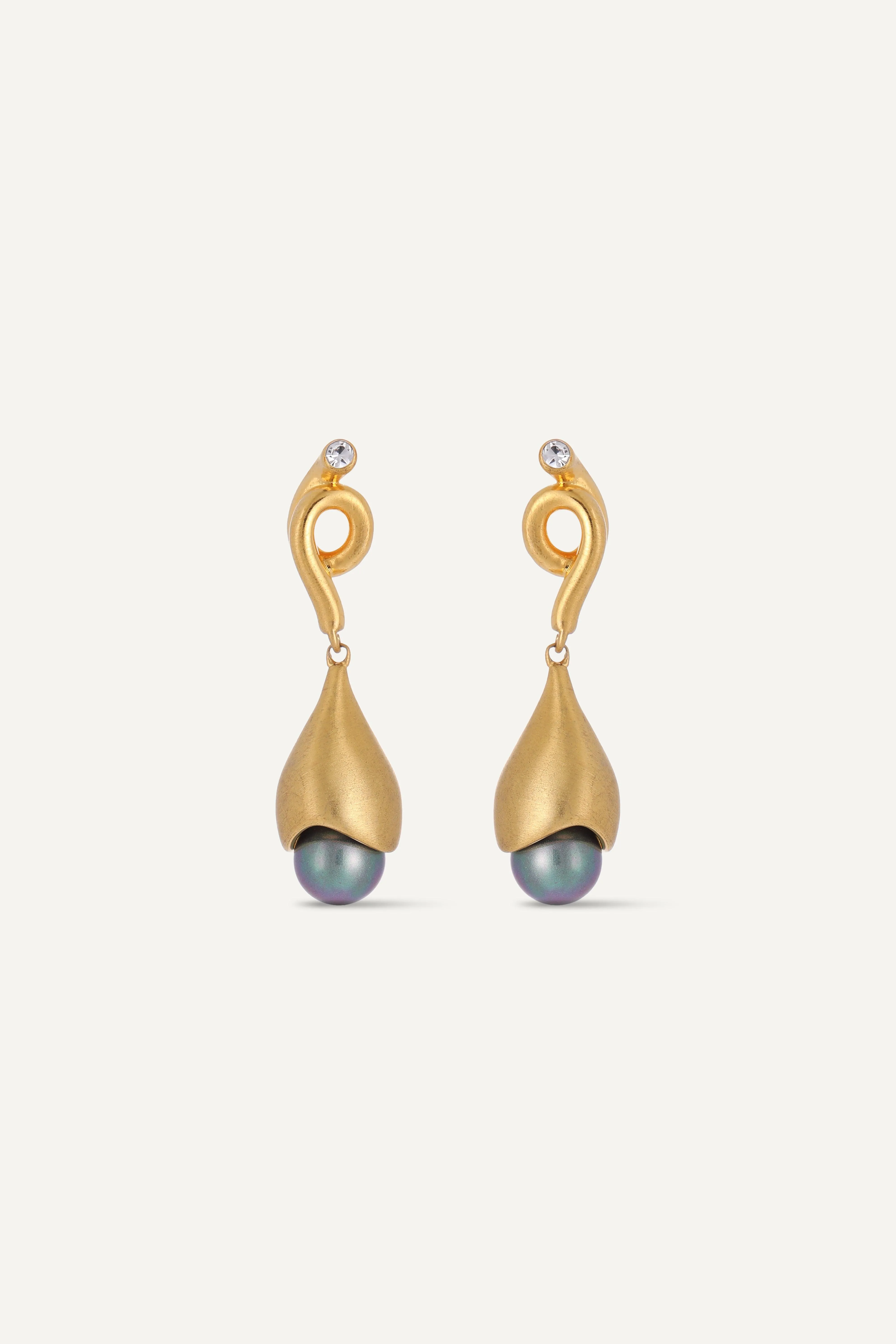 Lily of the Valley 24K Gold Drop Earrings