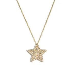 Lionheart -  Diamond Star Charm Necklace, Yellow Gold