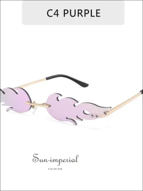 Luxury Fashion fire Flame Women Sunglasses - Purple