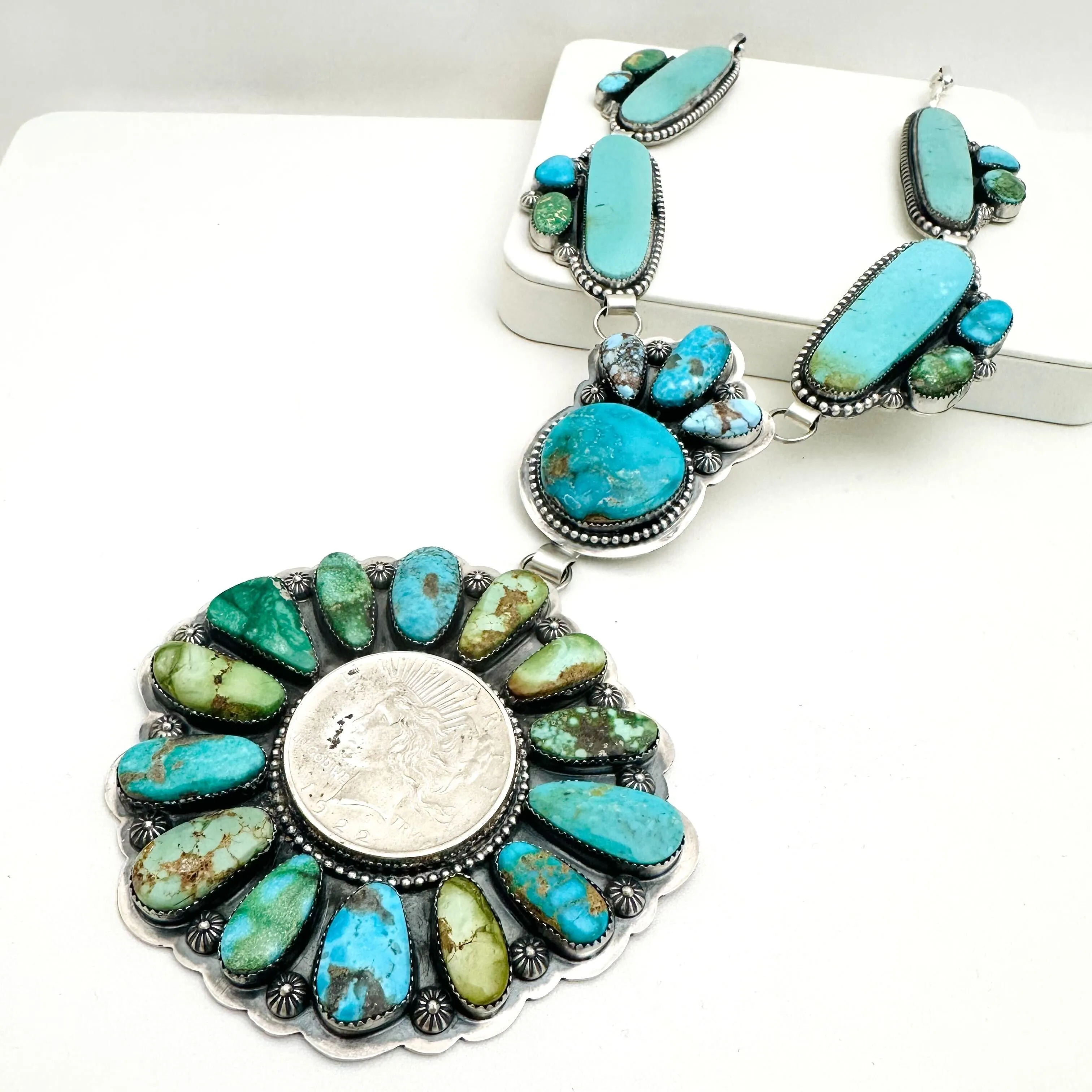 Mega Rainbow Turquoise Delbert Necklace