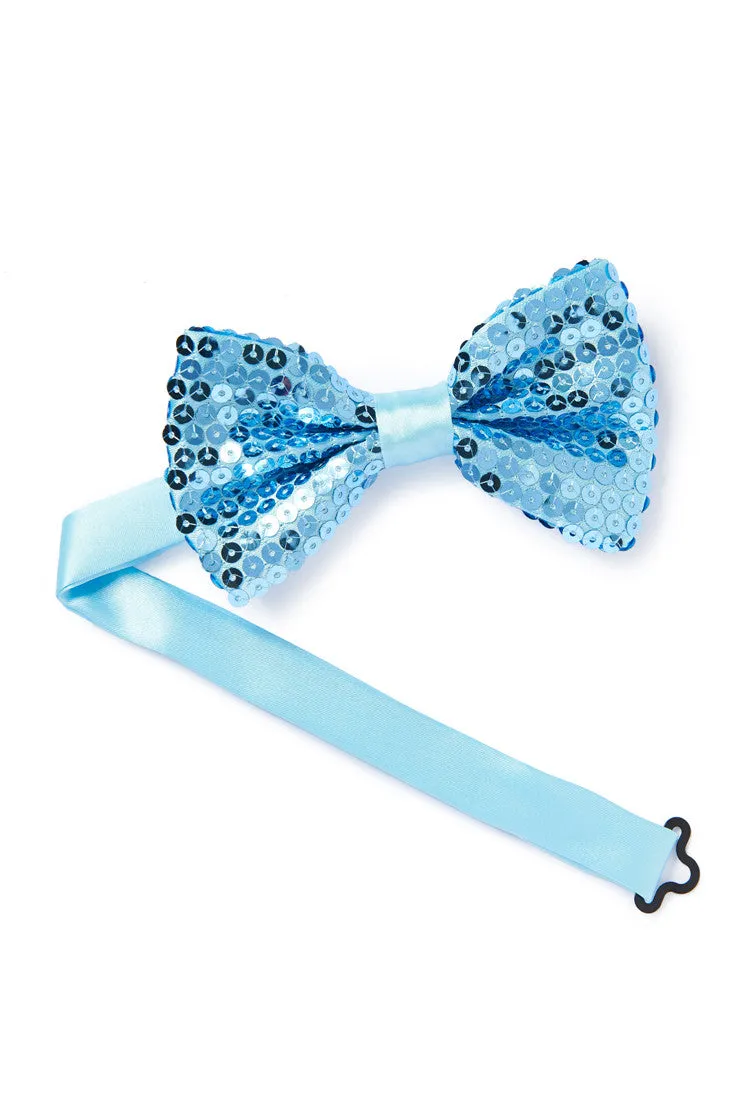 Men's Sequin Bow Tie - Light Blue