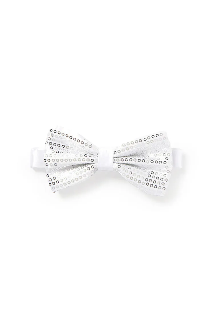 Men's Sequin Bow Tie - Silver