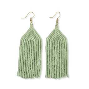 Michele Solid Beaded Fringe Earrings, Mint | Ink   Alloy