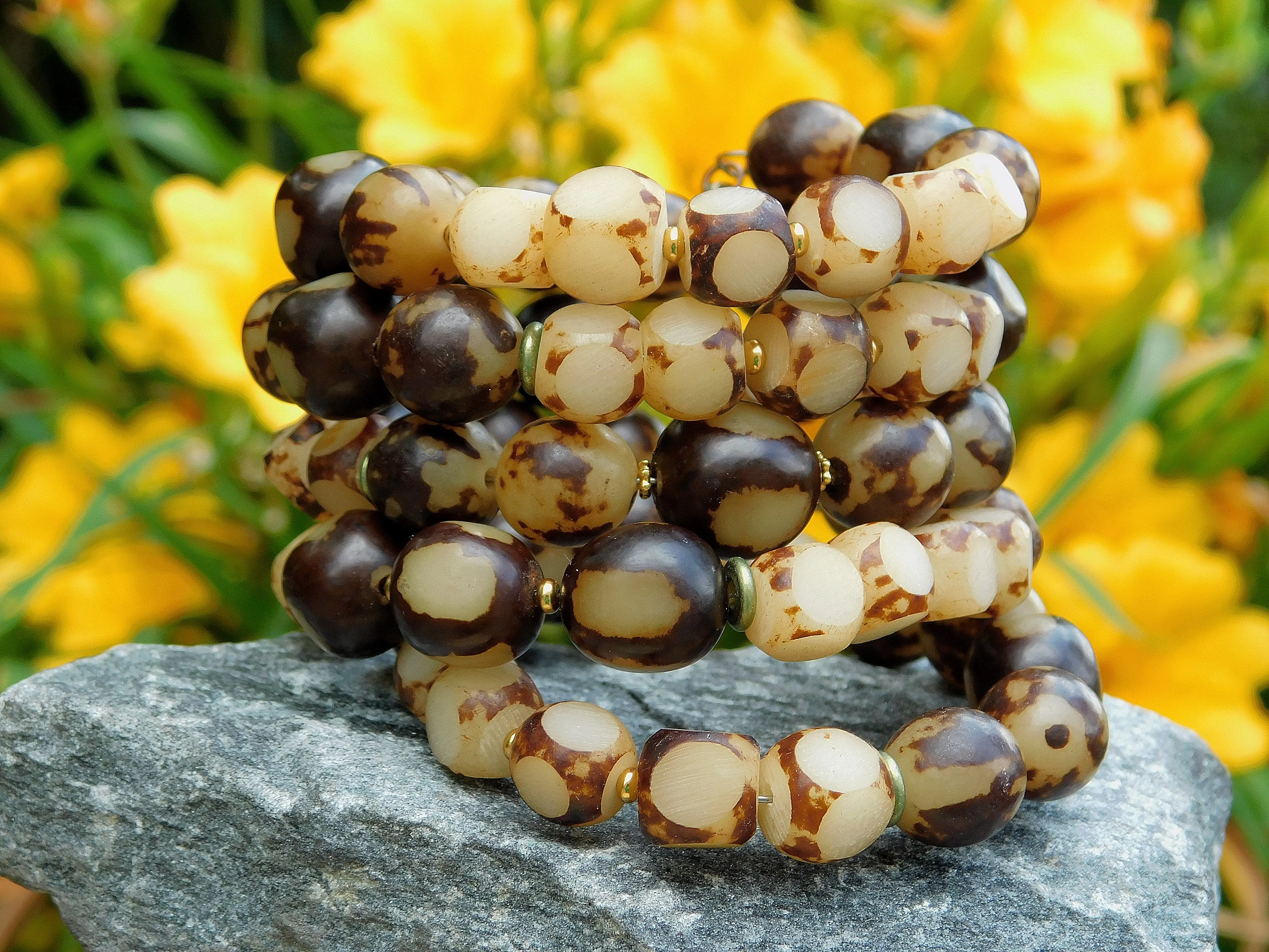 Natural Buri Seed Bangle