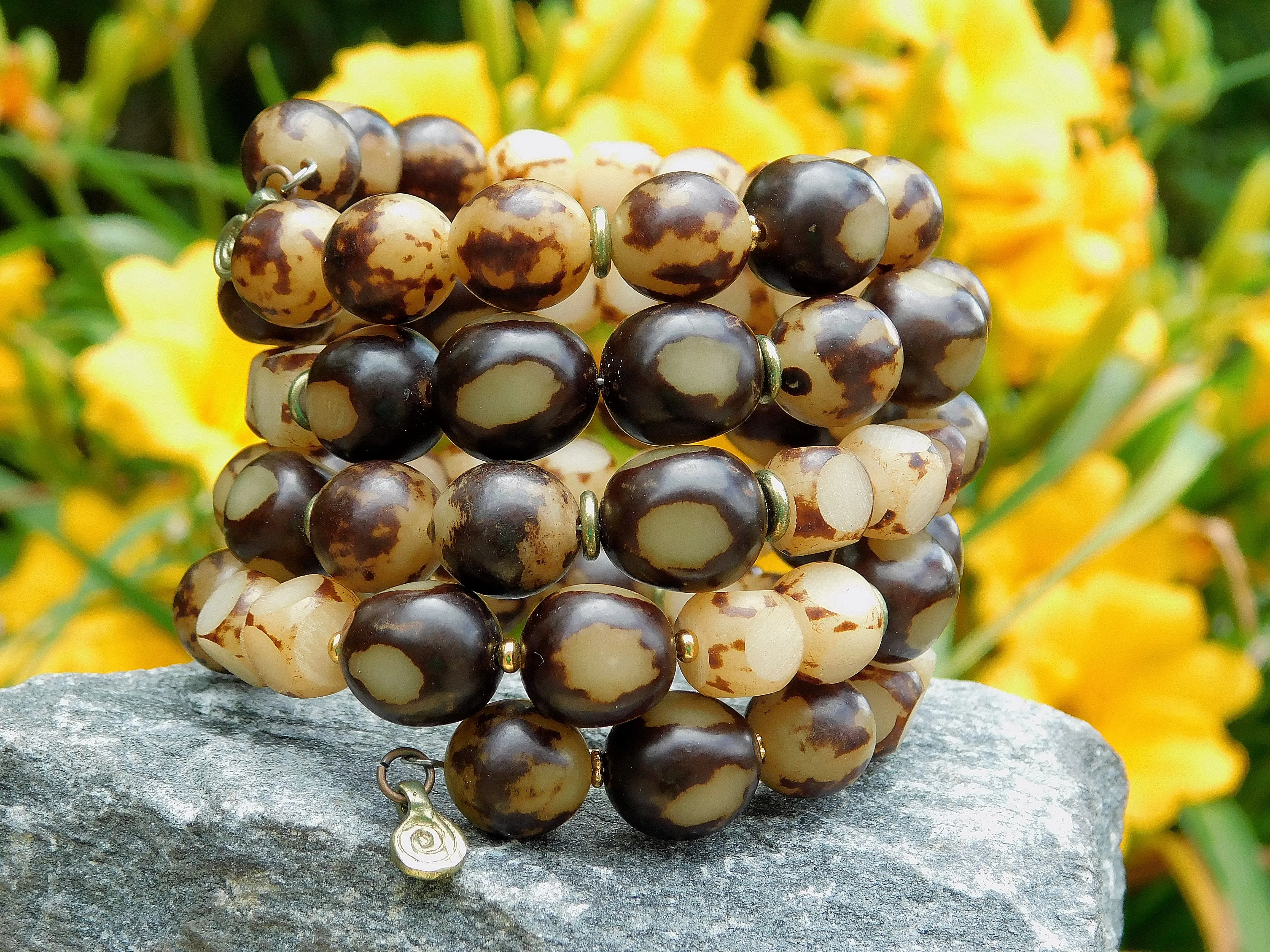 Natural Buri Seed Bangle