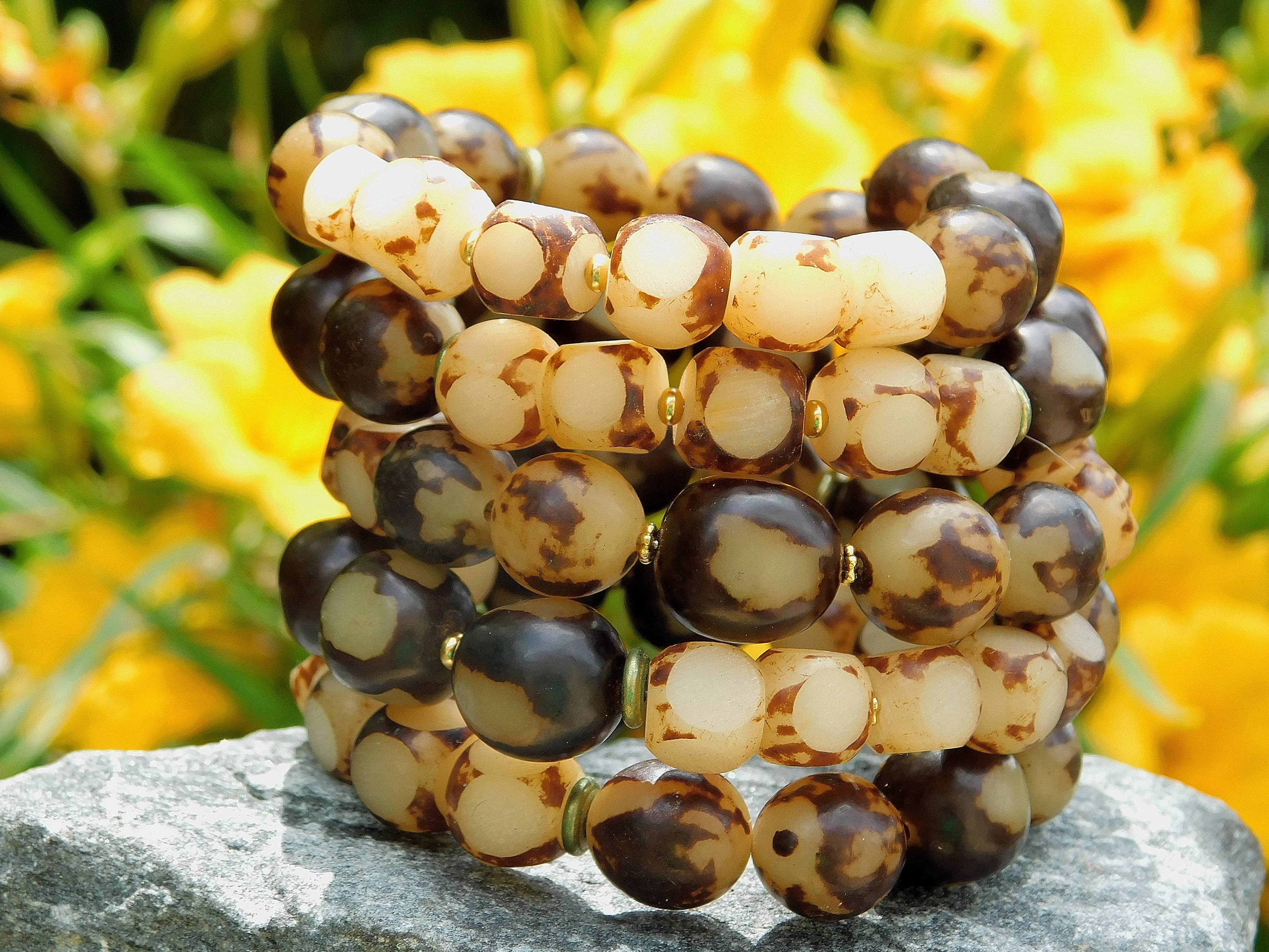 Natural Buri Seed Bangle