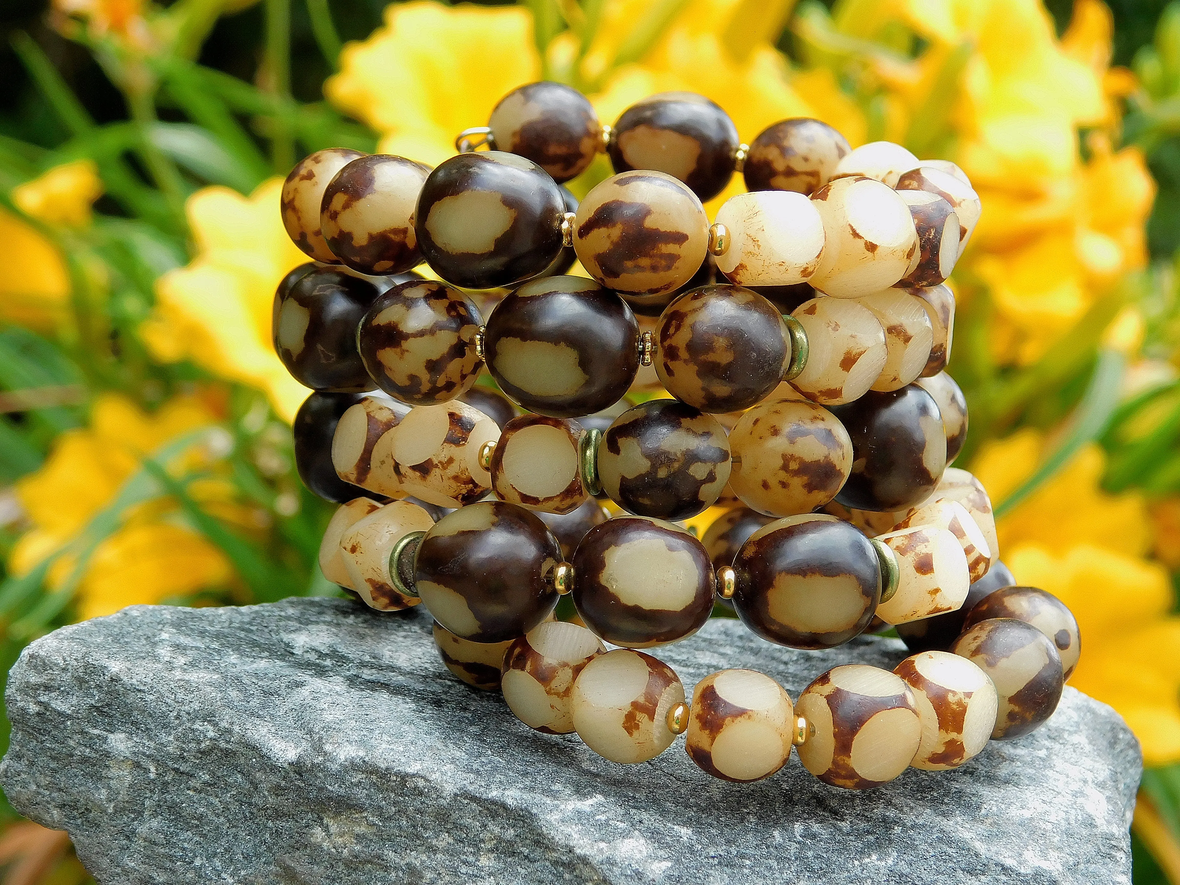 Natural Buri Seed Bangle