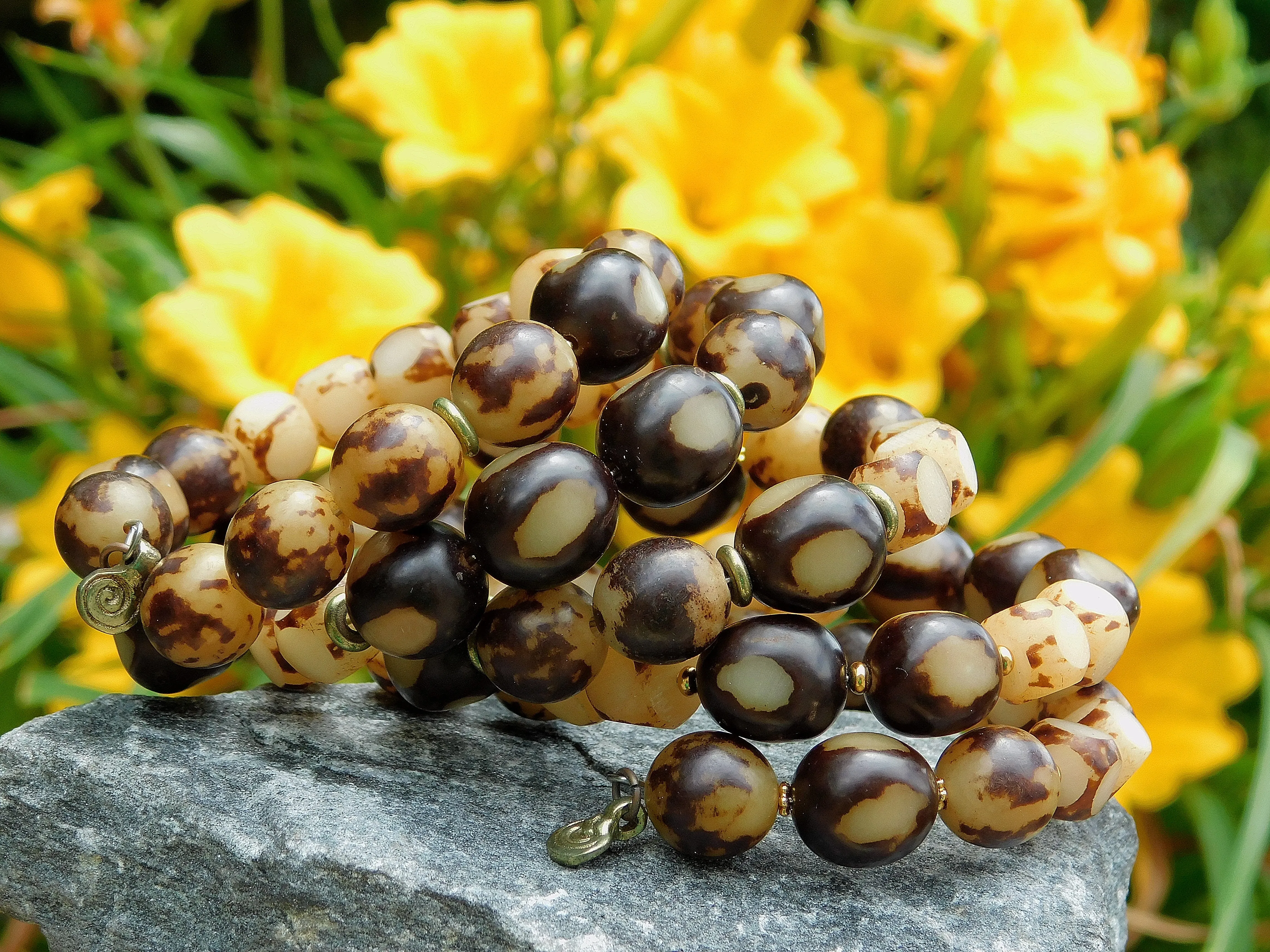 Natural Buri Seed Bangle