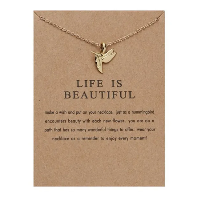 New Crystal Animal Hummingbird Necklaces For Women Fashion Jewelry Gold Color Chain Birds Pendant Choker Collares Joyeria Mujer