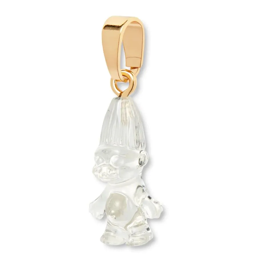 Norwegian Lucky Troll Translucent Pendant, Gold Connector