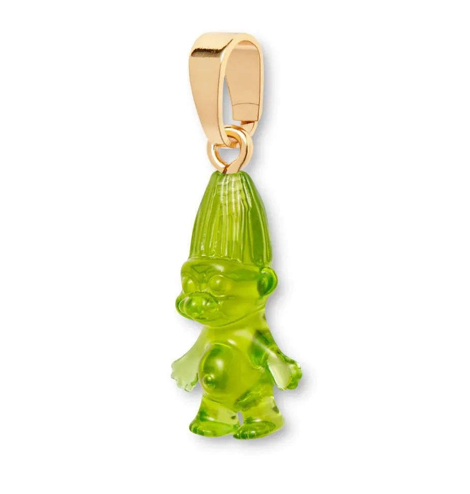 Norwegian Lucky Troll Translucent Pendant, Gold Connector