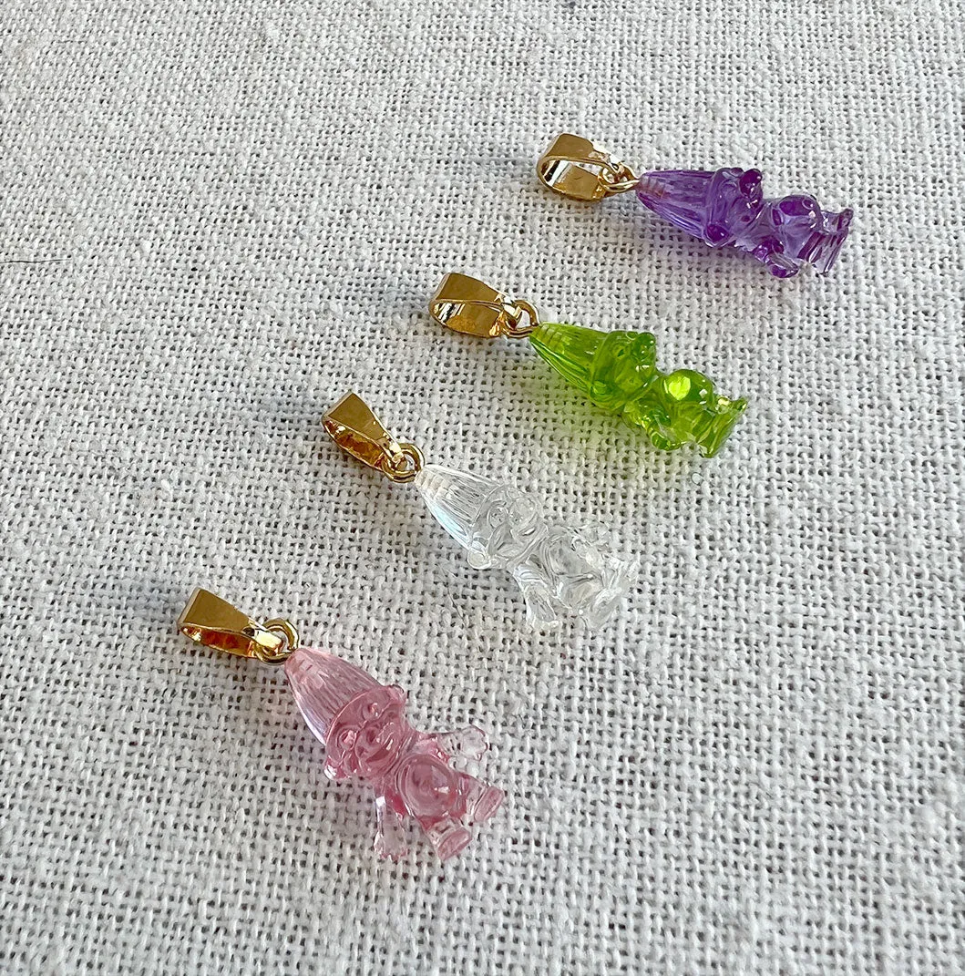 Norwegian Lucky Troll Translucent Pendant, Gold Connector