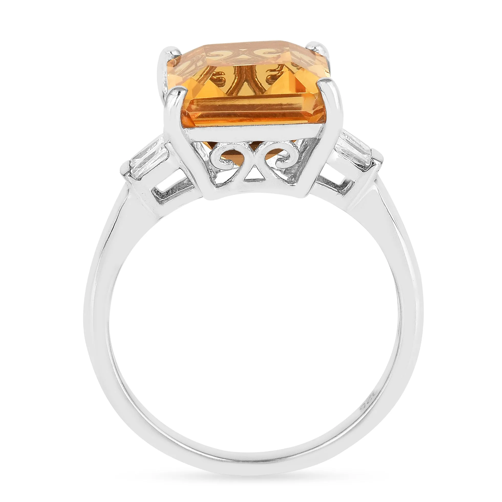 Octagon Citrine Statement Ring