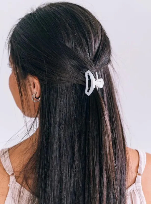 Open Coconut White Tiny Hair Clip