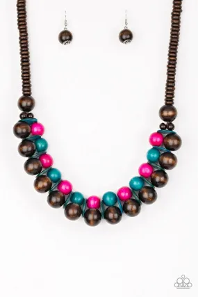 Paparazzi Caribbean Cover Girl - Multi - Wooden Necklace