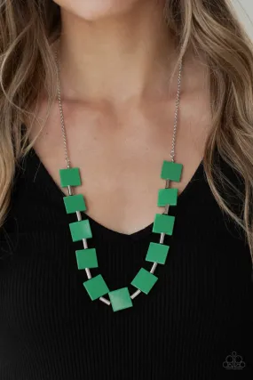 Paparazzi Necklace ~ Hello, Material Girl - Green