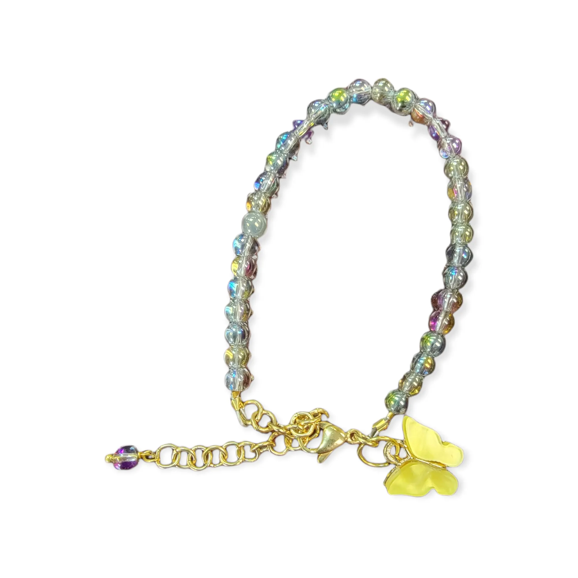 Pastel Butterfly Beaded Bracelet