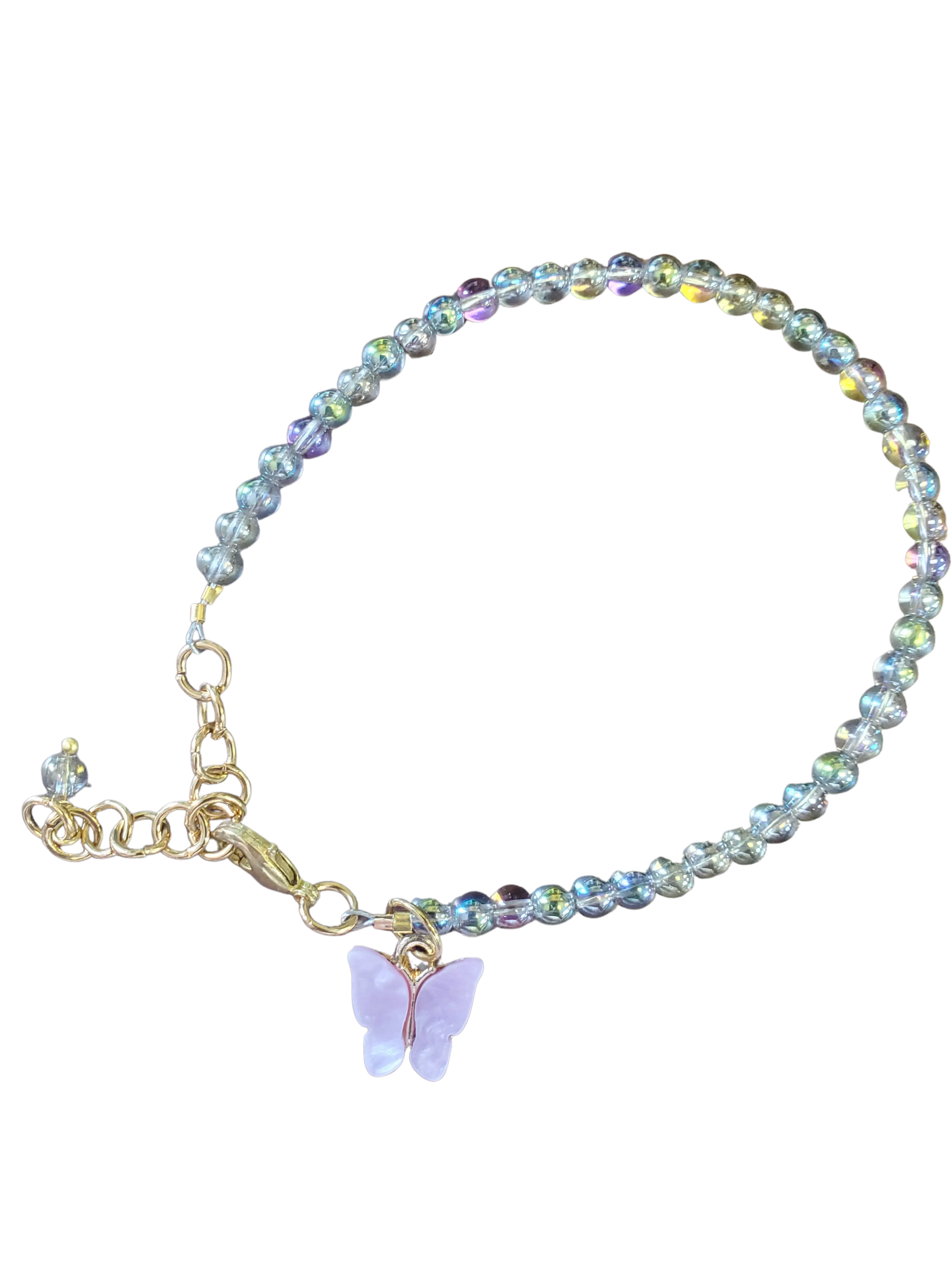 Pastel Butterfly Beaded Bracelet