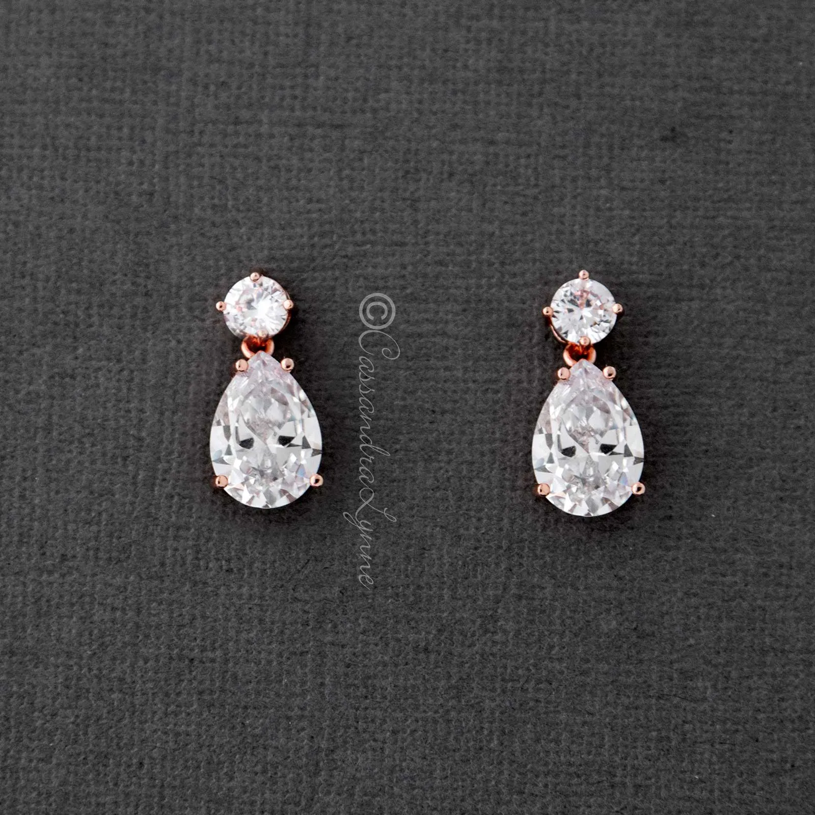 Pear Drop Wedding Earrings