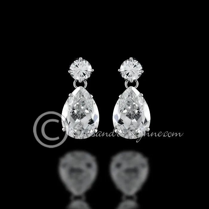 Pear Drop Wedding Earrings