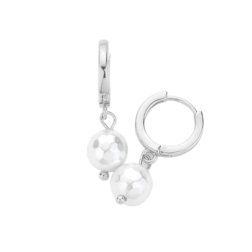 Pearl Dangle Huggie Earrings