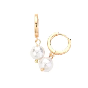 Pearl Dangle Huggie Earrings