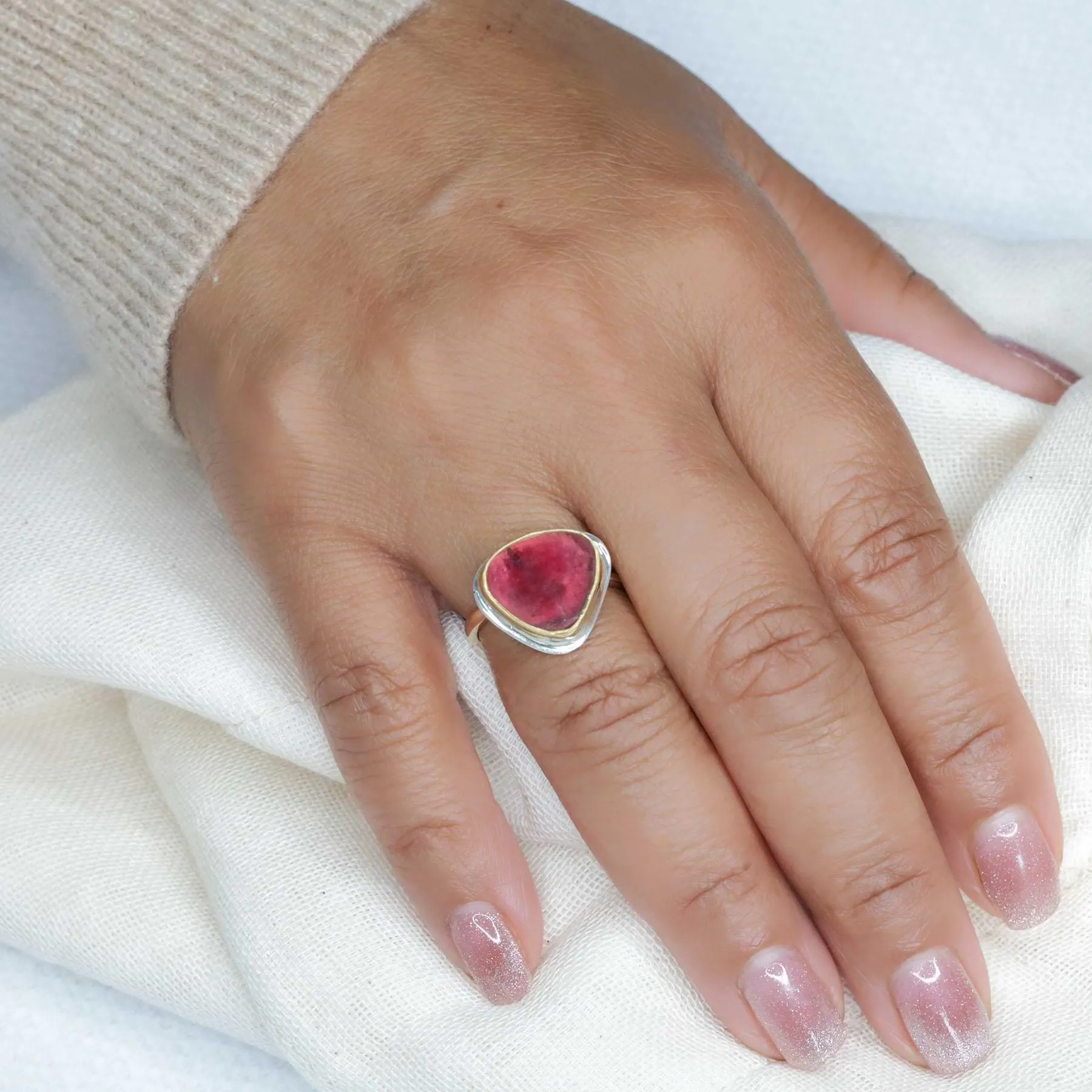 Persistence - Pink Tourmaline Gold Ring