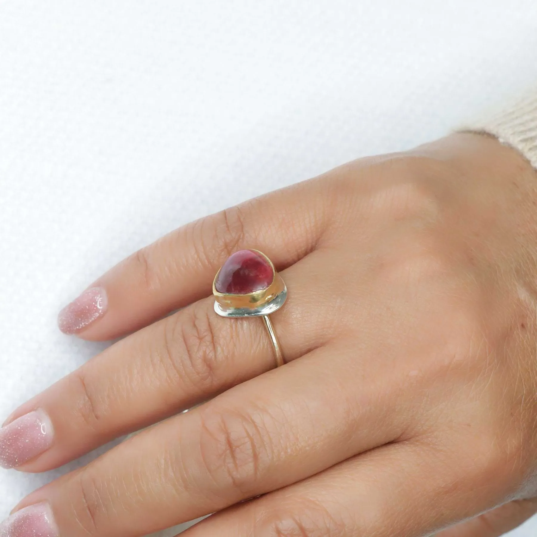 Persistence - Pink Tourmaline Gold Ring