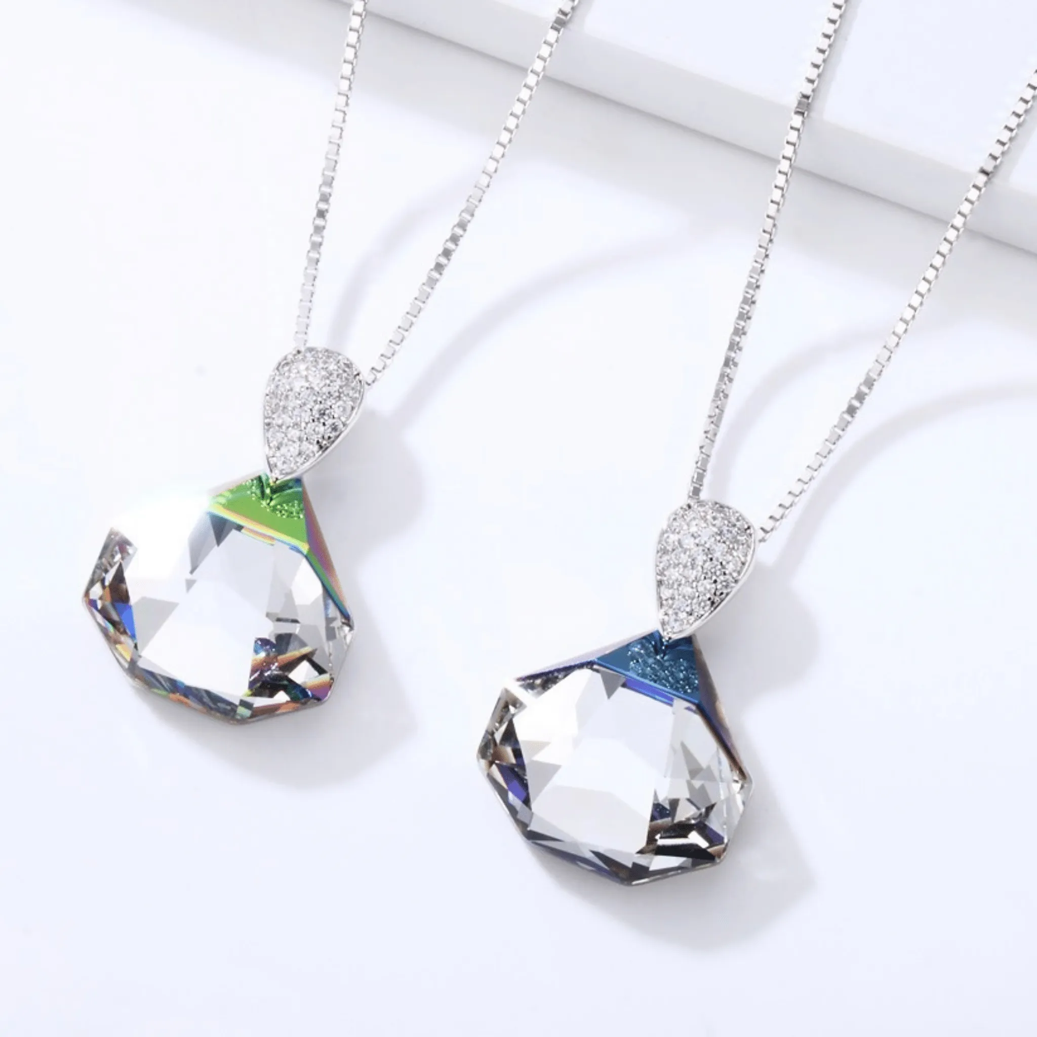 Princess Diamond Shape Swarovski Crystal Necklace