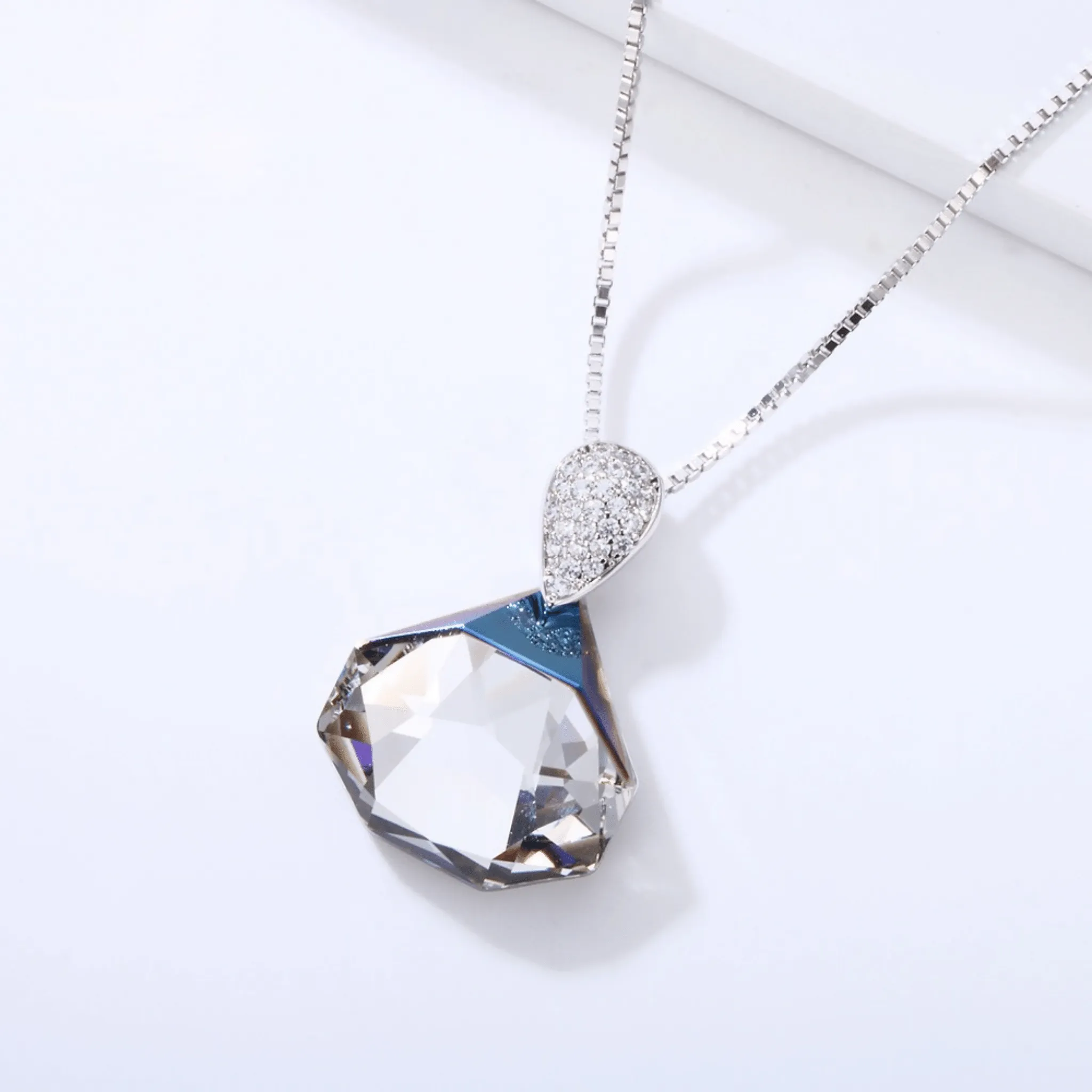 Princess Diamond Shape Swarovski Crystal Necklace