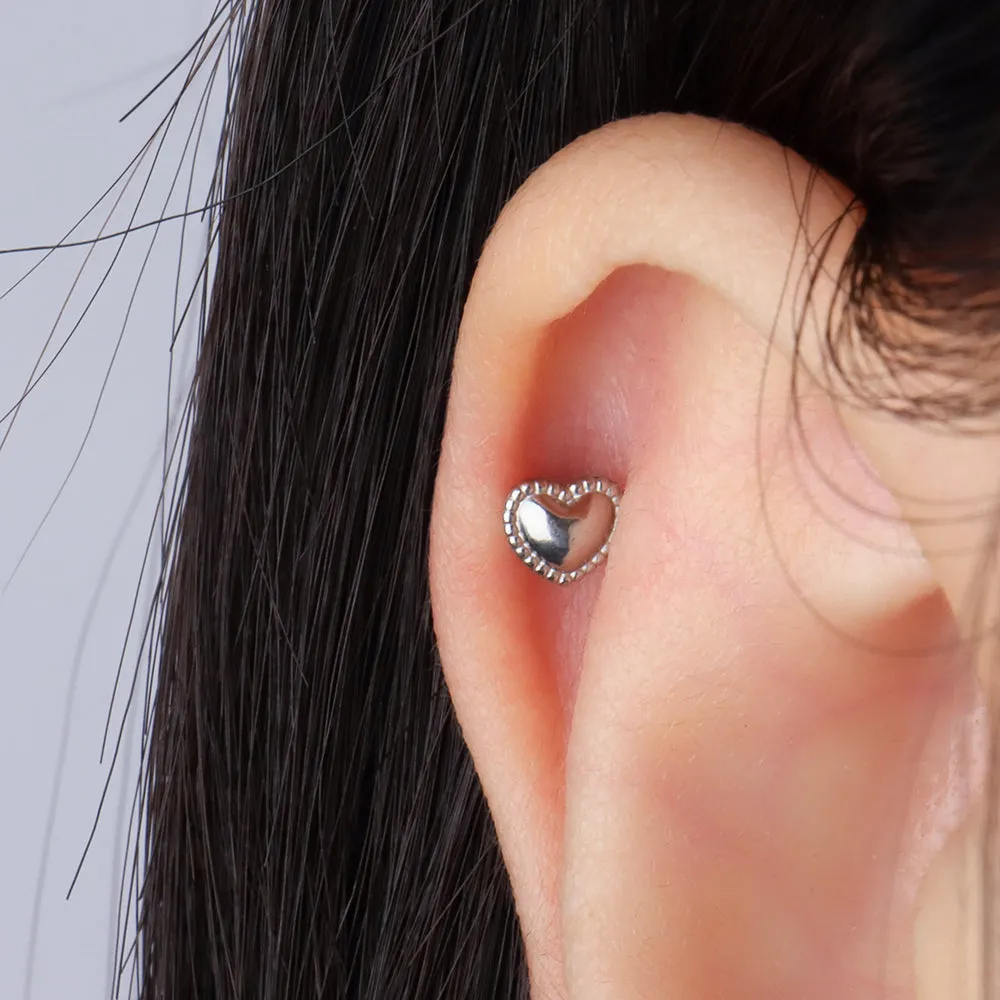 Puffed Heart Stud