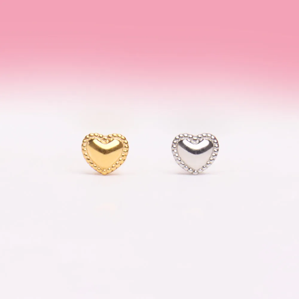 Puffed Heart Stud