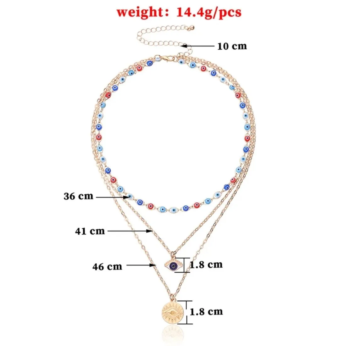 Punk Style Multilayer Evil eye necklace