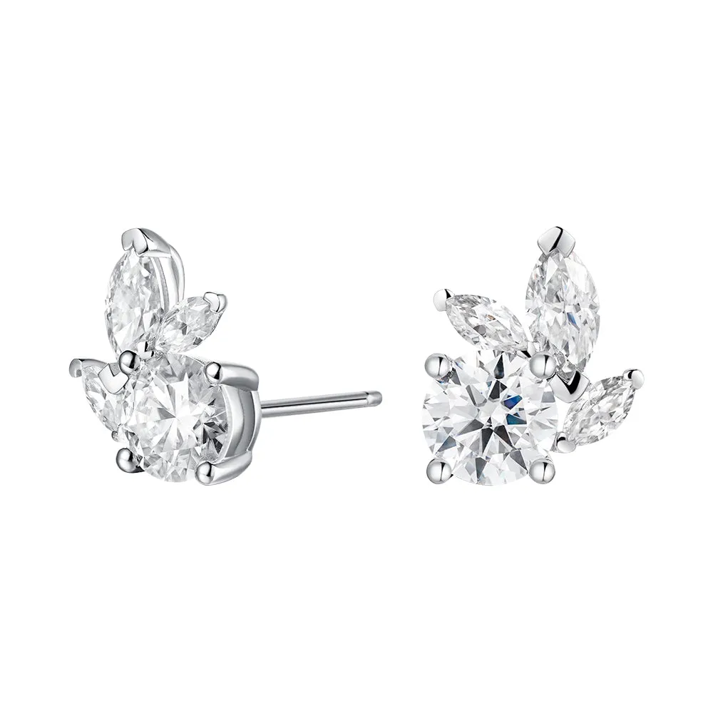 "Leafy Luster Green Protector" Moissanite Stud Earrings