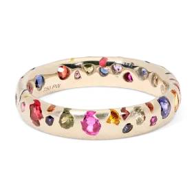 Rainbow Confetti Ring in White - Made to Order