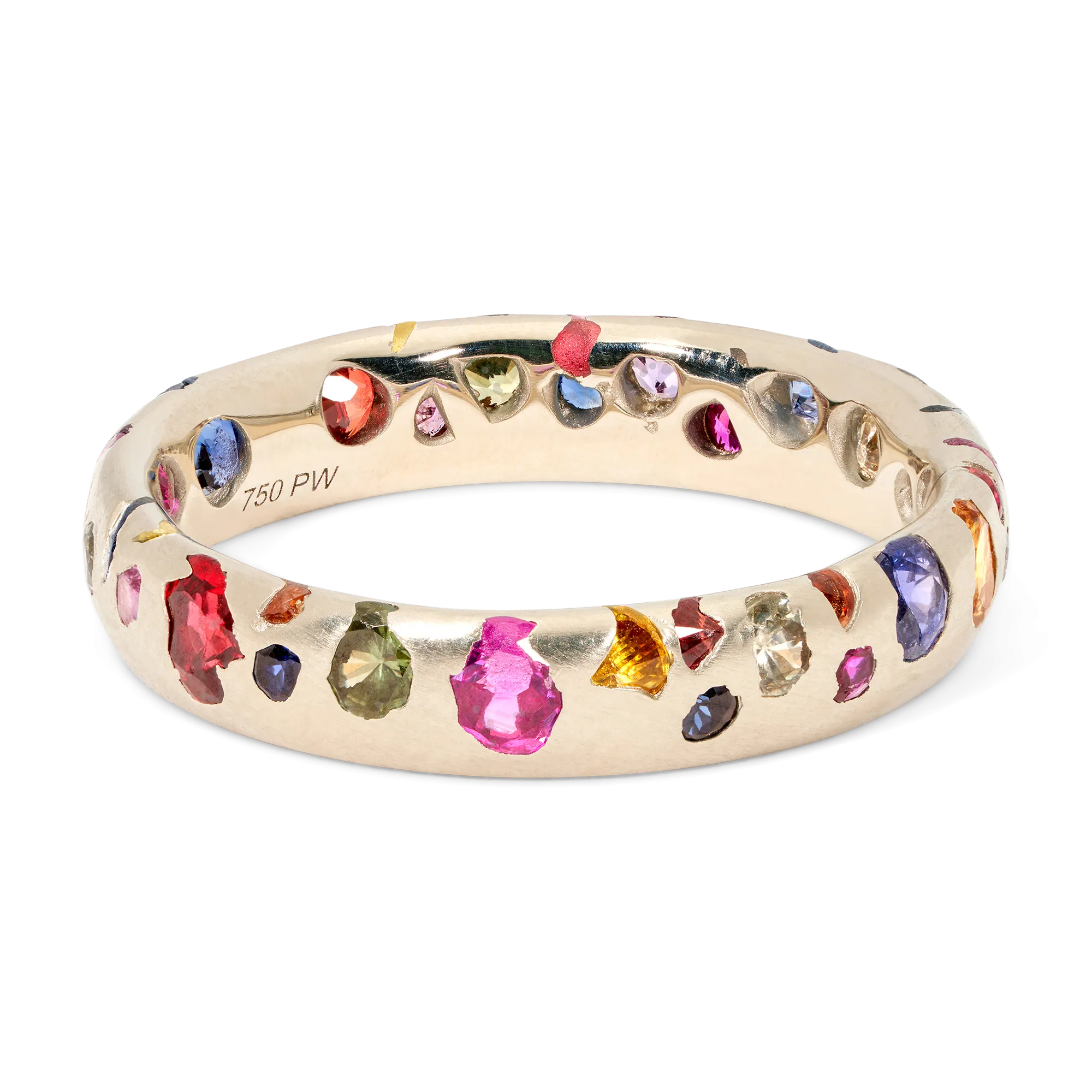 Rainbow Confetti Ring in White - Made to Order