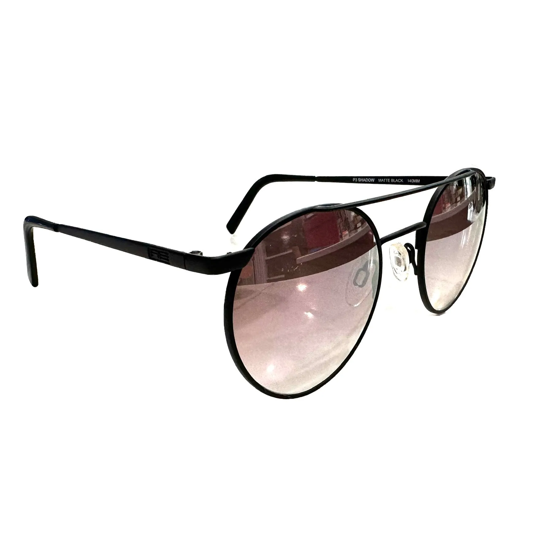 Randolph Matte Black Round Sunglasses