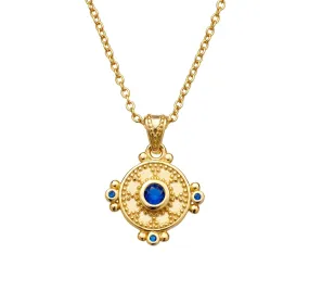 Regina Sapphire Blue Necklace Gold