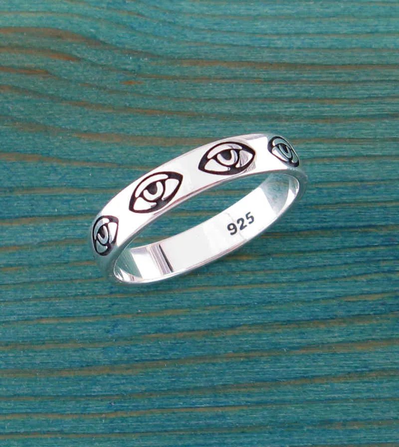 Repeating Evil Eye Band Ring