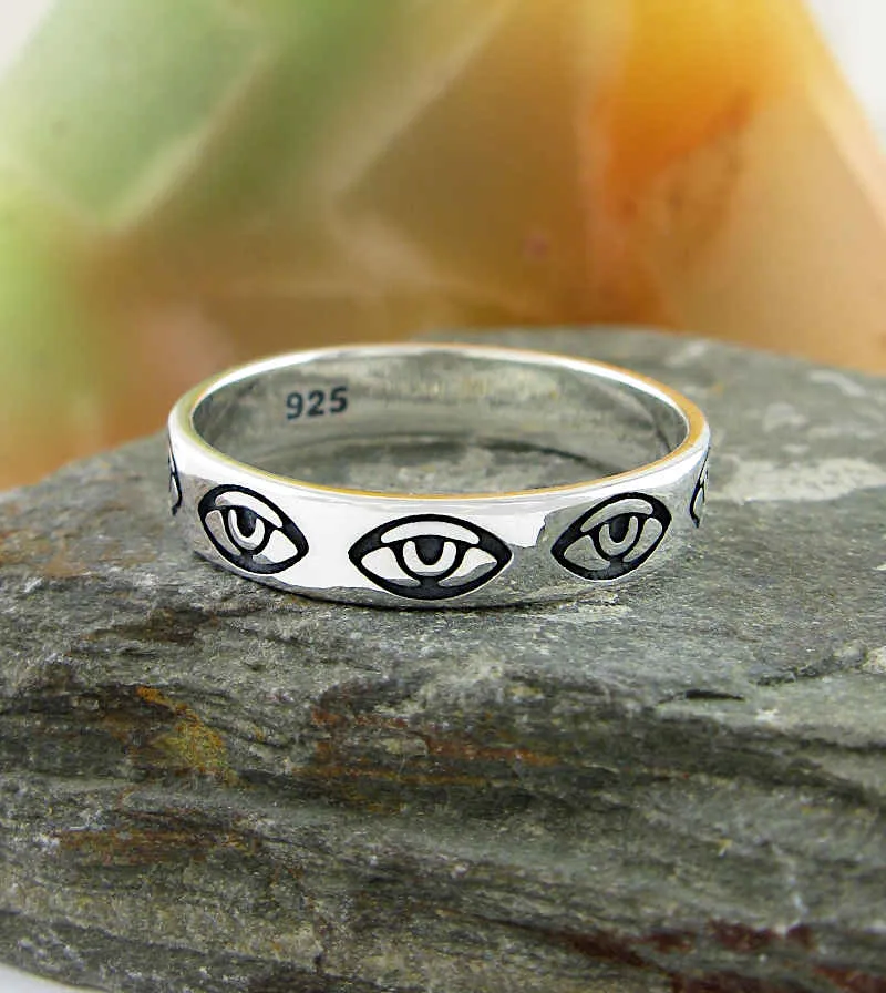 Repeating Evil Eye Band Ring