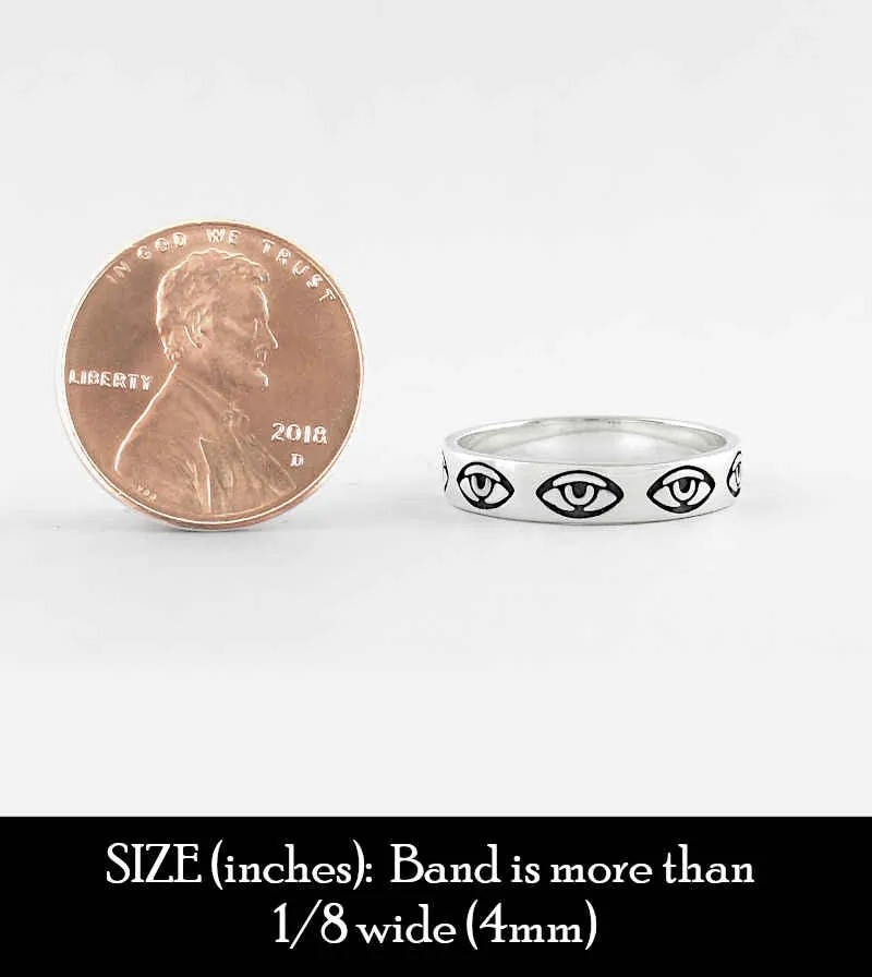 Repeating Evil Eye Band Ring