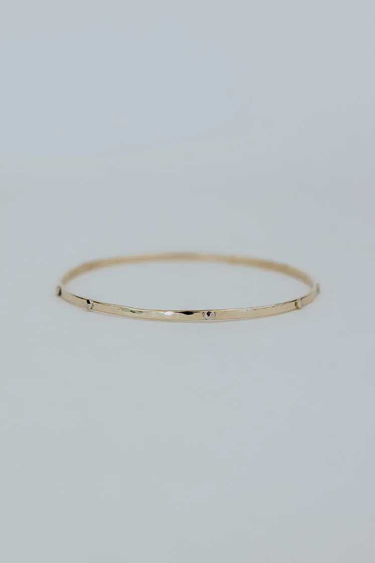 Rivet Bangle - 14k