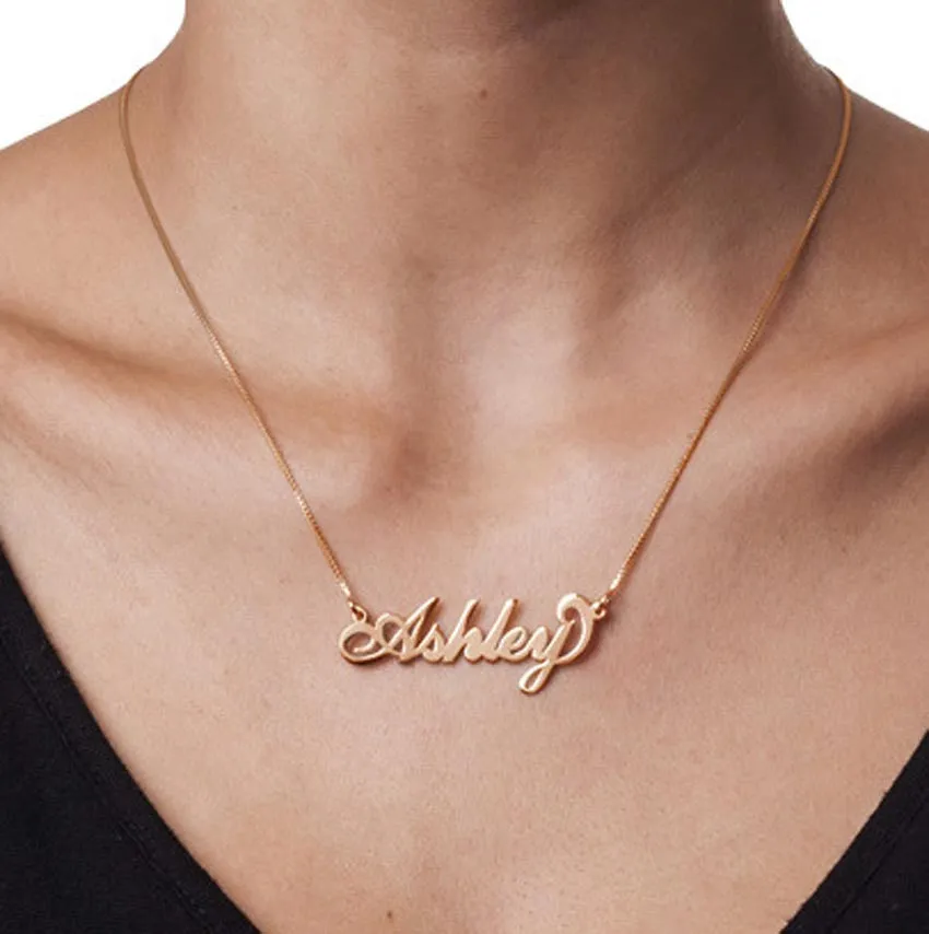 Rose Gold Carrie Style Name Necklace